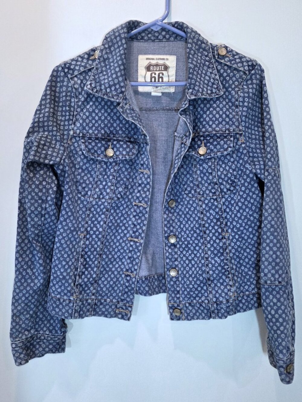 Route 66 Resist Dyed Japanese Pattern Jean Jacket Size M